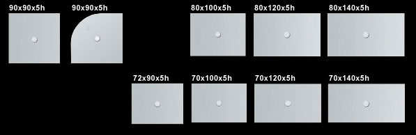 Différentes dimensions de receveurs de douche